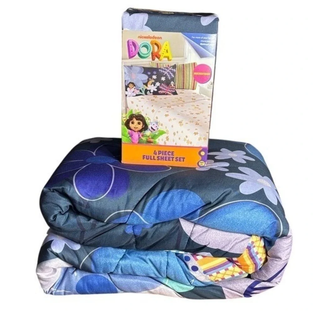 Dora the Explorer 2 Piece Purple Comforter Twin/ Full & 4 Piece Full Sheet Set